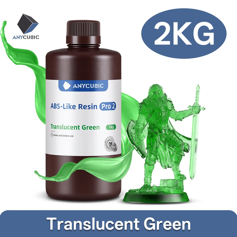Anycubic ABS Like Pro 2 Resin 2 KG Rapid UV Curing 405nm Standard Photopolymer Resin ABS 3D Resin High Precision for LCD Printer