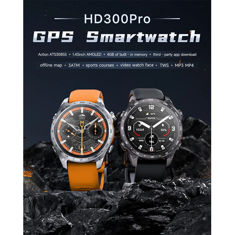 2026 New Military Smart Watch Men Built-in GPS 530mah Bluetooth Call 3ATM Waterproof Barometric Altimeter Sports Smart Watches