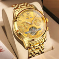 OLEVS 6607 Men's Watches Automatic Mechanical Business Wristwatch Calendar Waterproof Stainless Steel Strap Watch For Man