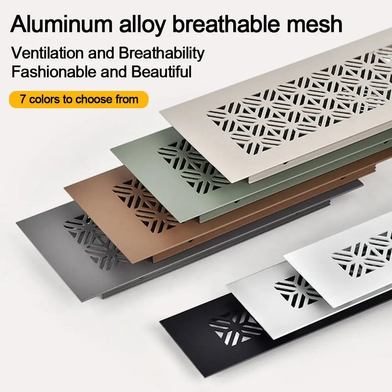 Aluminum Alloy Vents Cover Rectangle Louver Ventilator Grille Cover Breathable Mesh 50/80mm Wide Air Vent Decor
