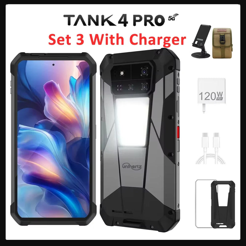 【World premiere】Unihertz by 8849 Tank 4 pro Smartphone 5G with 720P Projector Dimensity 8300 36GB+1TB Cellphone 3k AMOLED