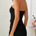 Women's Corset Top Strapless Heart Button Solid Slim Fitted Tops Elegant Corset Spring Summer Chic Corset Top Party Lite Tops