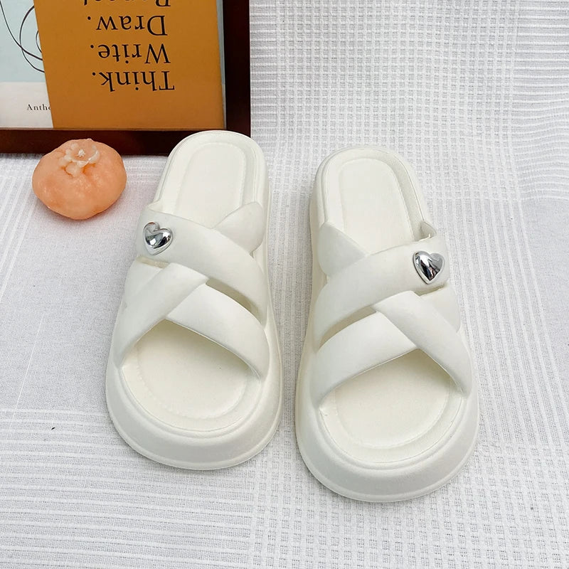 Slippers for Women's Summer Outer Wear New Super Popular Sandals Thick-Soled Non-Slip Beach and Seaside Slippers