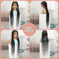 36in Full Lace Cornrow Braided Wigs Synthetic Natural Braiding Hair Wigs Box Braided Lace Wigs with Baby Hair for Black Women