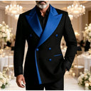 Men's Double Breasted Peak Lapel Wedding Suit Custom | SAMAG