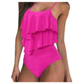 Women High Waisted Tankinis Set Swimsuits Ruffle | SAMAG