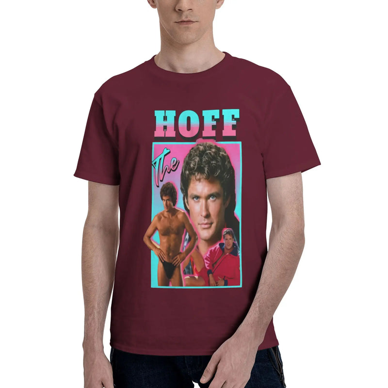Custom Trendy David Hasselhoff T Shirt Men Short Sleeves Pure Cotton T-shirt Casual  Tee Tops Fashion Tshirt