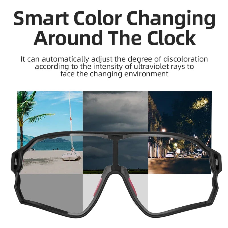 ROCKBROS Photochromic Cycling Glasses UV400 Sunglasses | SAMAG