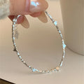 VENTFILLE 925 Sterling Silver Zircon Love Heart Bracelet For Women Bowknot Stars Bead Snake Bone Chain - Visuel 21 | SAMAG