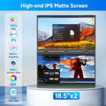 18.5 Inch Dual IPS Portable Monitor 100Hz 1080P FHD 100%sRGB Foldable Dual Extension Screen for Stock Trading Conference Travel