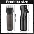 WANMEI 1/2pcs Refillable Continuous Spray Bottles with Root Comb Applicator - Fine Mist Sprayer for Hairstyling Hair Dye Bottle