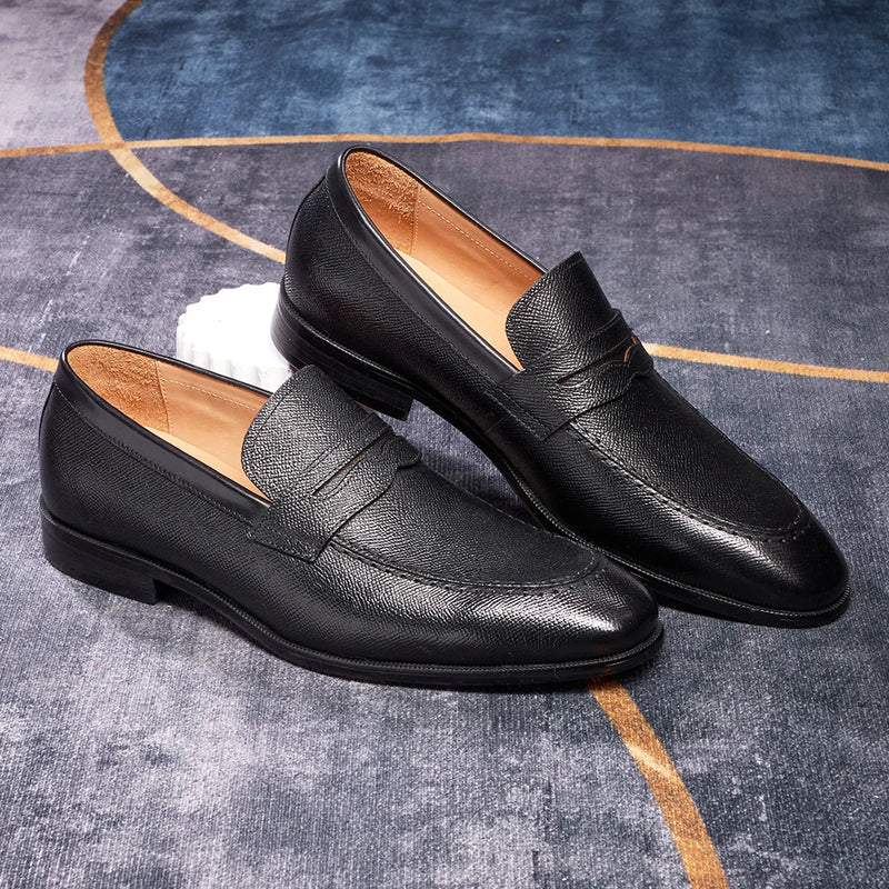 Luxury Slip On Dress Shoes Men Genuine Leather Italian Loafer Shoes For Men Black Brown Brand Formal Oxford Men Casual Shoes