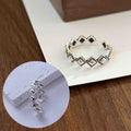 VENTFILLE 925 Sterling Silver Ring for Women Girl Gift Retro Open Trend Unique Design Geometric Asymmetric Jewelry Dropship