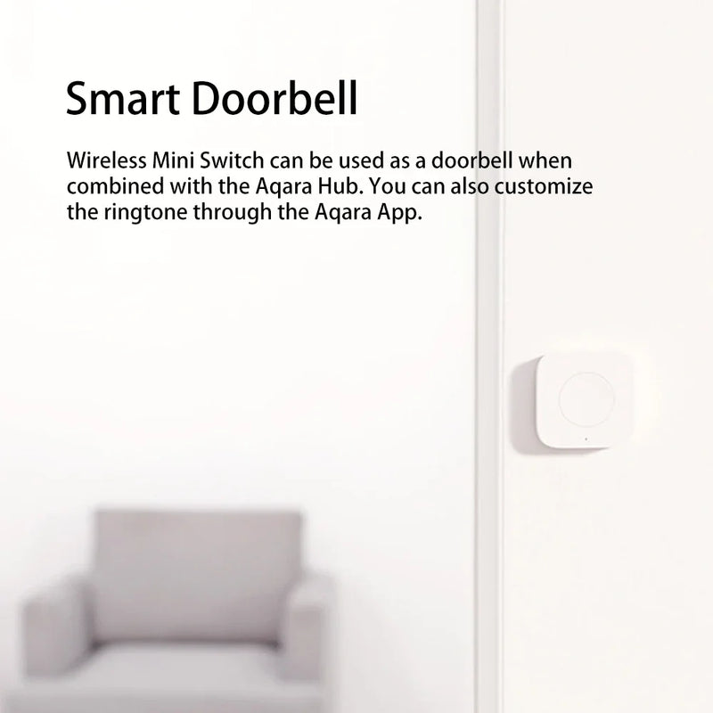 Aqara Wireless Mini Switch Zigbee Sensor Connection Smart Remote One Key Control Button Security Work for Mi Home APP Homekit