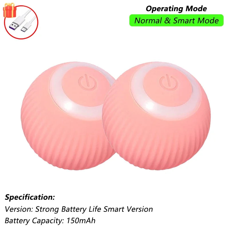 New Cat Interactive Ball Toy Automatic Rolling Ball Faux Tail Rechargeable Smart Pet Electric Toy Dog Cat Training Imitate Mouse