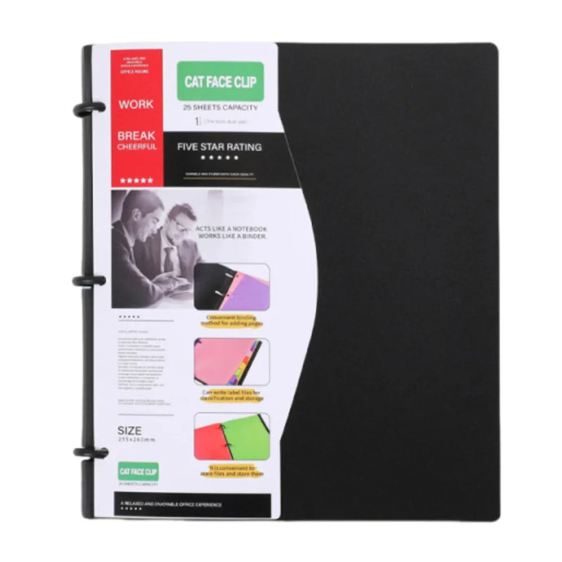 3 Ring Loose-leaf File Folder Waterproof Detachable Notebook Binder Dustproof Thickened 3 Hole Punched Lined Paper Mobile Office