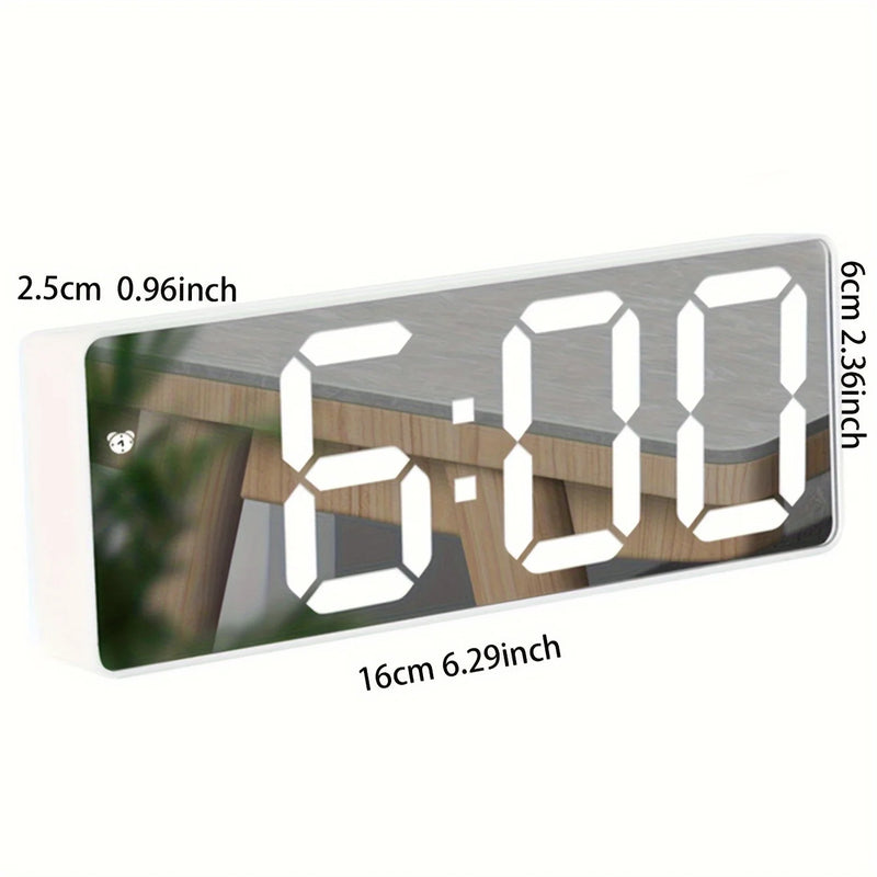Acrylic/Mirror Digital Alarm Clock Voice Control Snooze Night Mode Table Clock 12/24H Anti-disturb Funtion Electronic LED Clock
