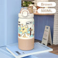 500ML Cute Cartoon Kids Thermos Bottle Children's Thermal Water Bottle 316 Stainless Steel Thermos Mug For Outdoor Water Cup ﻿
