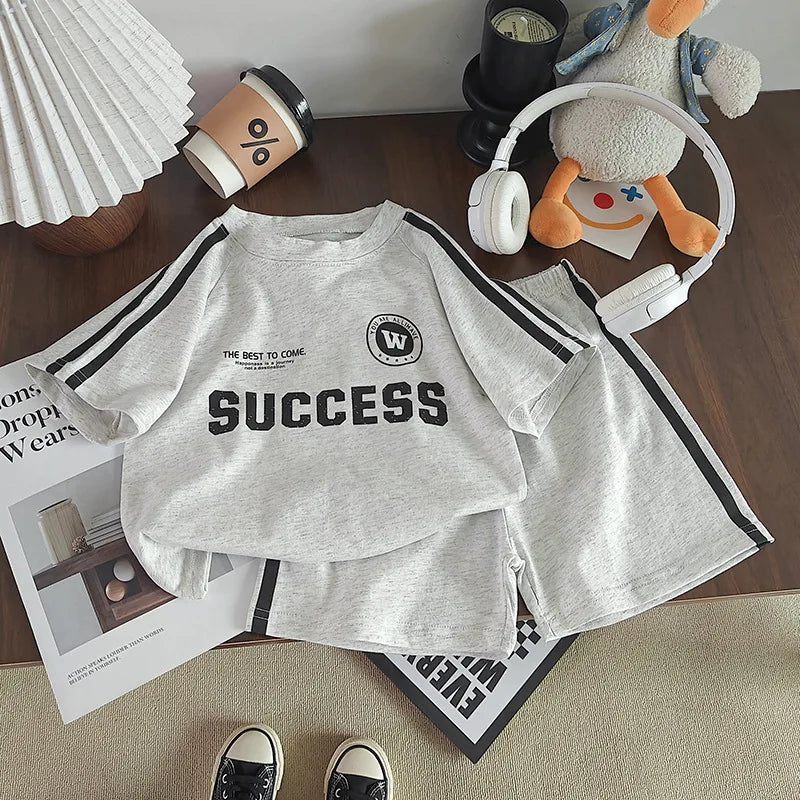 Summer Sporty Style Children Sets Letter Pattern | SAMAG