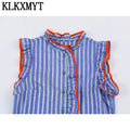 KLKXMYT Women's Shirt Summer Sleeveless Ruffles Short - View 4 | SAMAG