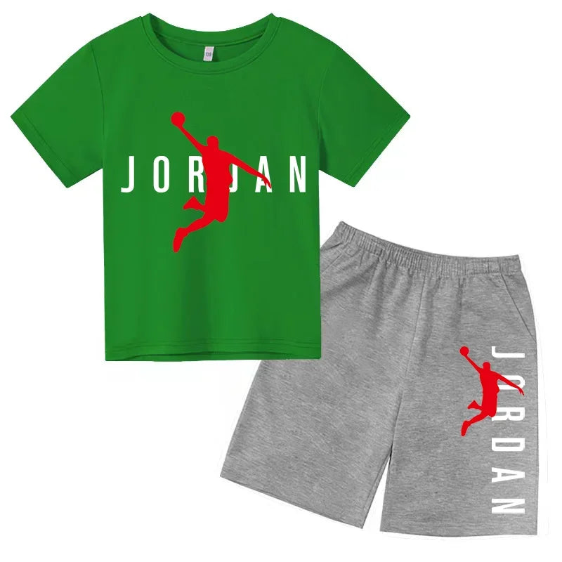 Kids 2 - Piece Letter Print Sports Outfit - Short Sleeve - View 21 | SAMAG