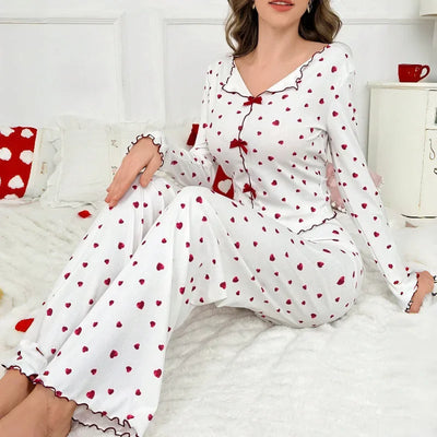 Autumn Winter Sleepwear for Women Two-piece Pajamas Set | SAMAG