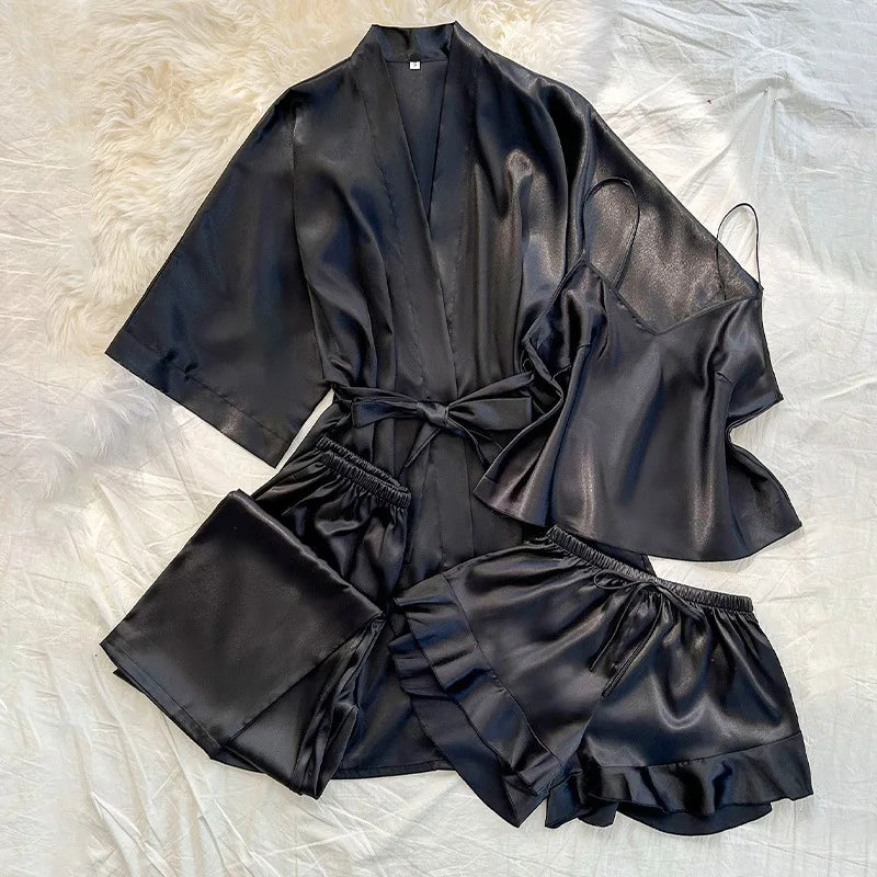 Spring Summer New Women Pajama Four Piece Suit Sleepwear | SAMAG