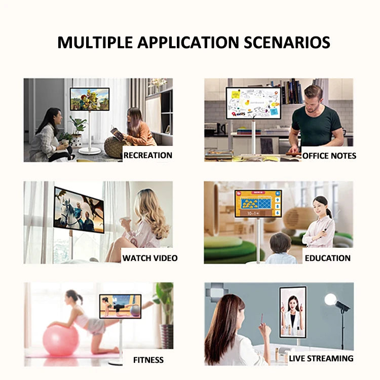 21.5 24 27 32 Inches Android Portable Smart TV Video Player Indoor Interactive Wireless Display With 5H 7H 9H Battery Life