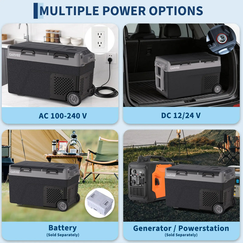 Dual Zone Car Refrigerator 40QT 38L Portable Freezer Compressor Electric Cooler Rapid Freezing Minus 4F To 68F 12V 24V Can Internal Battery Not Included