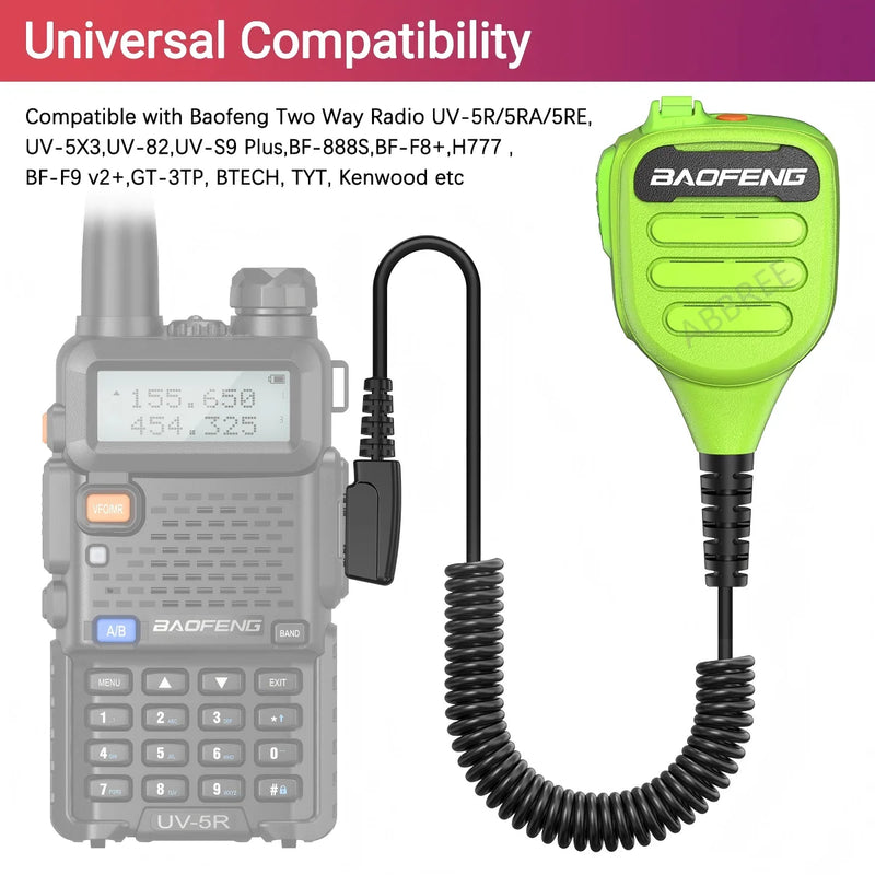 BAOFNEG BF-850 Walkie Talkie Speaker Mic Dual PTT IP54 Waterproof For BAOFENG AR-39 UV-21PRO BF-888S AR-152 UV-5R Ham Radio