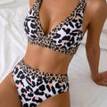 Leopard Print High Waist Bikini Set Women Sexy Two Piece | SAMAG