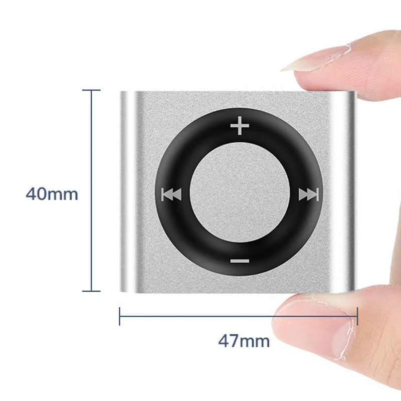 Mini MP3 Music Players 64G Expansion Clip-on Portable Walkman Build in Speaker 180mAh Rechargeable with Headphone for Boys Girls