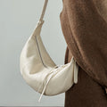 BURMINSA Genuine Leather Soft Cowhide Half Moon Hobo Bag Women Shoulder Crossbody Purses Casual Daily Crescent Underarm Handbags