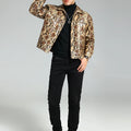 Nerazzurri Autumn Short Handsome Cool Colorful Snakeskin Print Pu Leather Jacket Men Luxury European Style Clothes 2023 EU Size