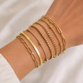 5Pcs Minimalist Chain Bracelets Women Stainless Steel Twist/Paperclip/Cuban Adjustable Stack Jewelry - Visuel 4 | SAMAG