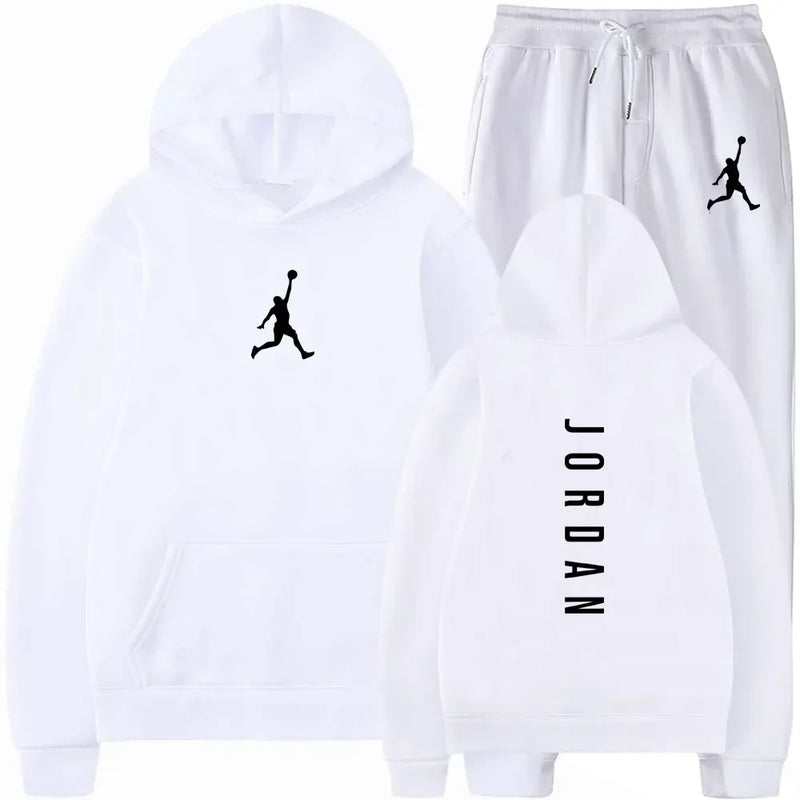 Spring and autumn outdoor fitness basketball casual sportwear set fashion men's hooded jumper + jogging - View 5 | SAMAG