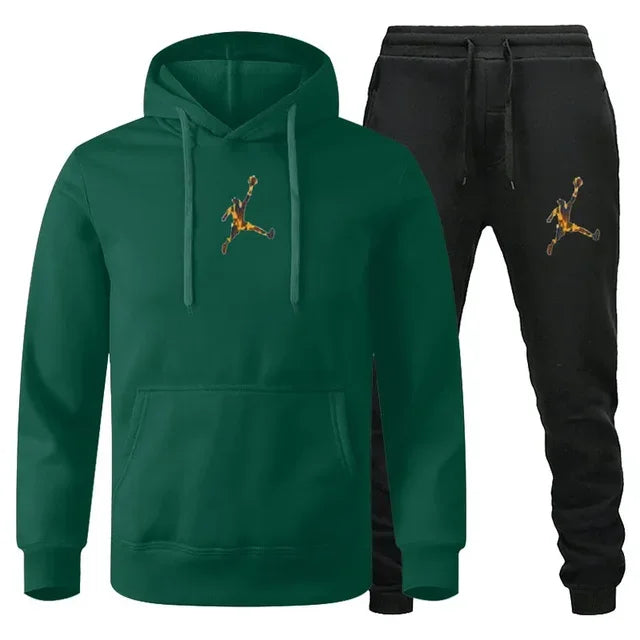 Autumn_Winter Men's jogging Fitness sportswear Set_ Fashionable long - sleeved sweatshirt + casual pants 2 - View 16 | SAMAG