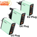 4-in-1 Type C Cable USB C PD Fast Charger 5 Ports Quick Charge Phone Adapter For iPhone Samsung Xiaomi Huawei OPPO Wall Charger