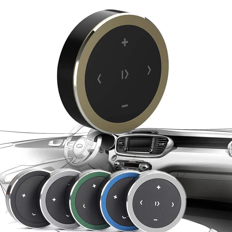 Car Motorcycle Steering Wheel Music Player Controller Music Buttons Wireless BT Remote Control Media Button for IOS/Android