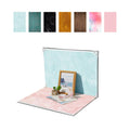 Photography Background Kit with Reflective Cardboard 7 Background Papers Photo Backdrop Boards for Food Makeup Product Cosmetics