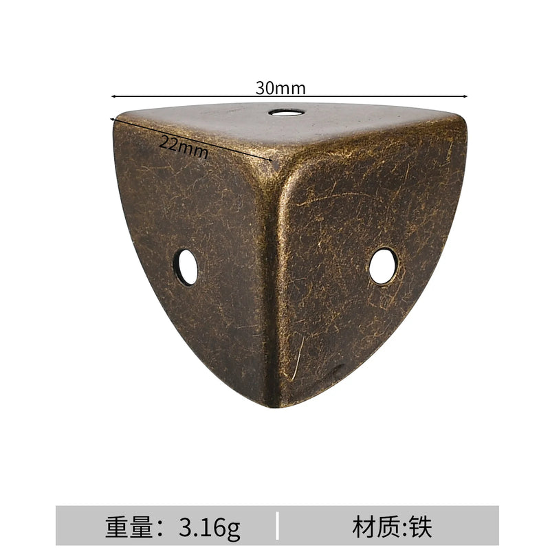 12pcs Round corner triple cornered metal corner protection edge hardware wooden box right-angle corner protection edge