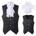 Men's Vest Gentleman Retro Medieval Elegant Renaissance Steampunk Inner Wear Gothic Jacquard Short Vest Single-breasted Business