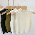 Women Knitted Tank Top Summer Fall Slim Sweater Short | SAMAG