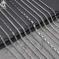ORSA JEWELS 925 Sterling Silver Chain Necklaces Fashion Party for Men Women DIY Jewelry Simple High Quality 16-24 Inch Wholesale