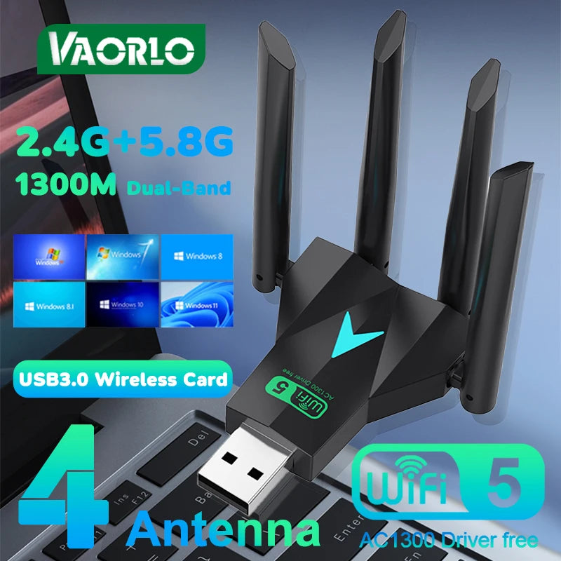 Original 4 Antennas 1200Mbps WiFi USB 3.0 Adapter 2.4G/5GHZ Dual Band Dongle Wireless Network Card - Visuel 7 | SAMAG