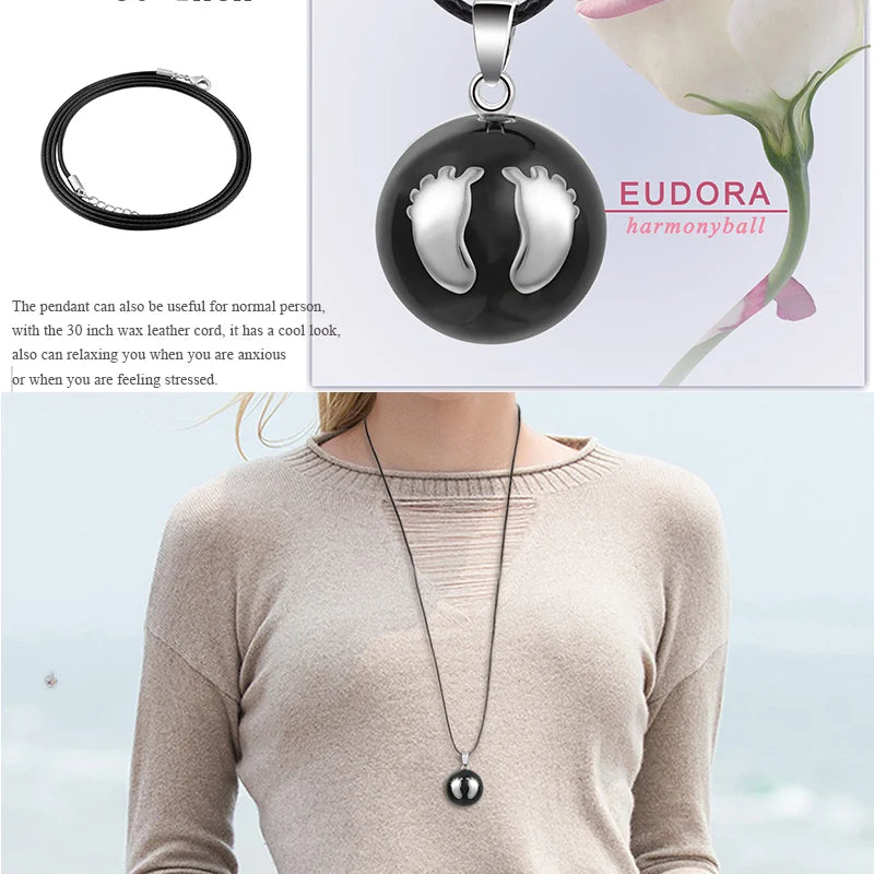 Eudora Harmony Ball Pendant Necklace Pregnancy Chime Ball Mexcian Bola Pendants Wishing Balls Fine Jewelry for Women Best Gift