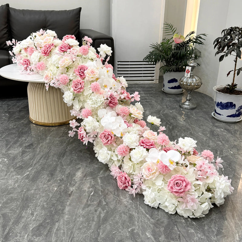 Uflower White Rose Cherry Blossom Wedding Arch Floral Row - View 20 | SAMAG