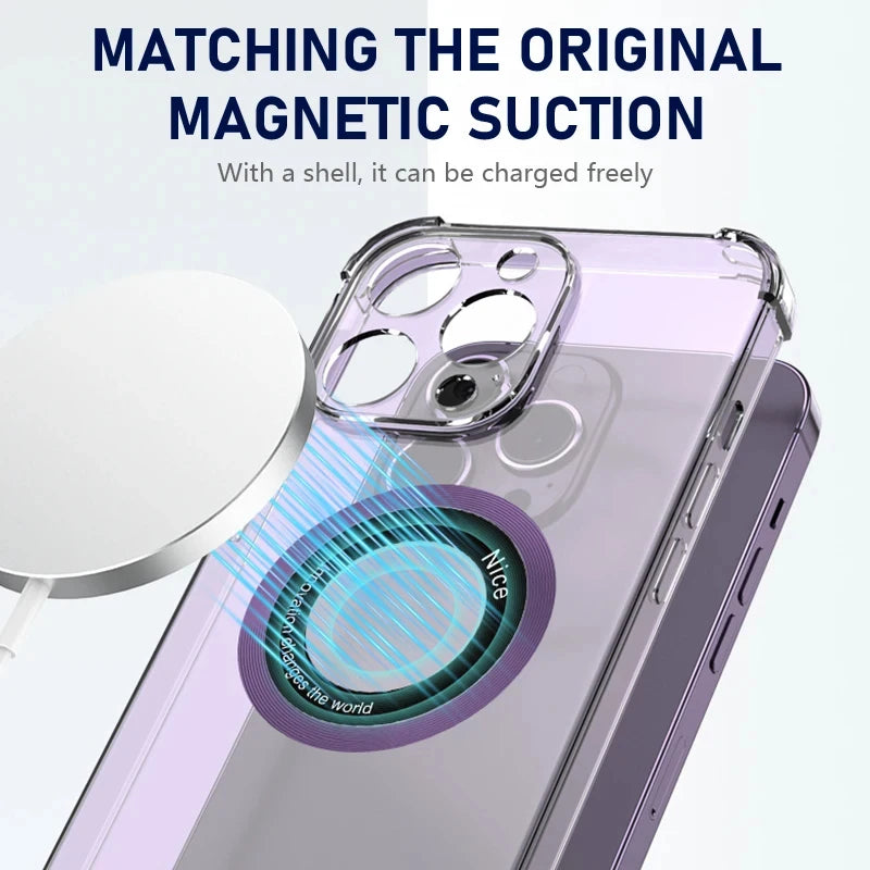 2 Pcs For Magsafe Magnetic Plate Ring  For iPhone Metal Sticker Support Wireless Charger Metal Plate Sheet for Magnet Car Holder