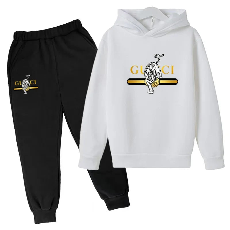 Hooded Sweatshirt + Pants - casual Sports Outfit - letter - View 18 | SAMAG