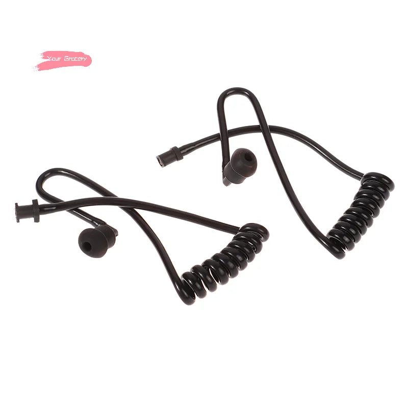 Y-2Pcs For Radio Earpiece Headset Walkie Talkie Earphone Coil Spring Air Tube Coil Acoustic Air Tube Earplug Replacement